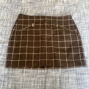 Banana Republic Wool-blend Windowpane-Plaid Mini Skirt